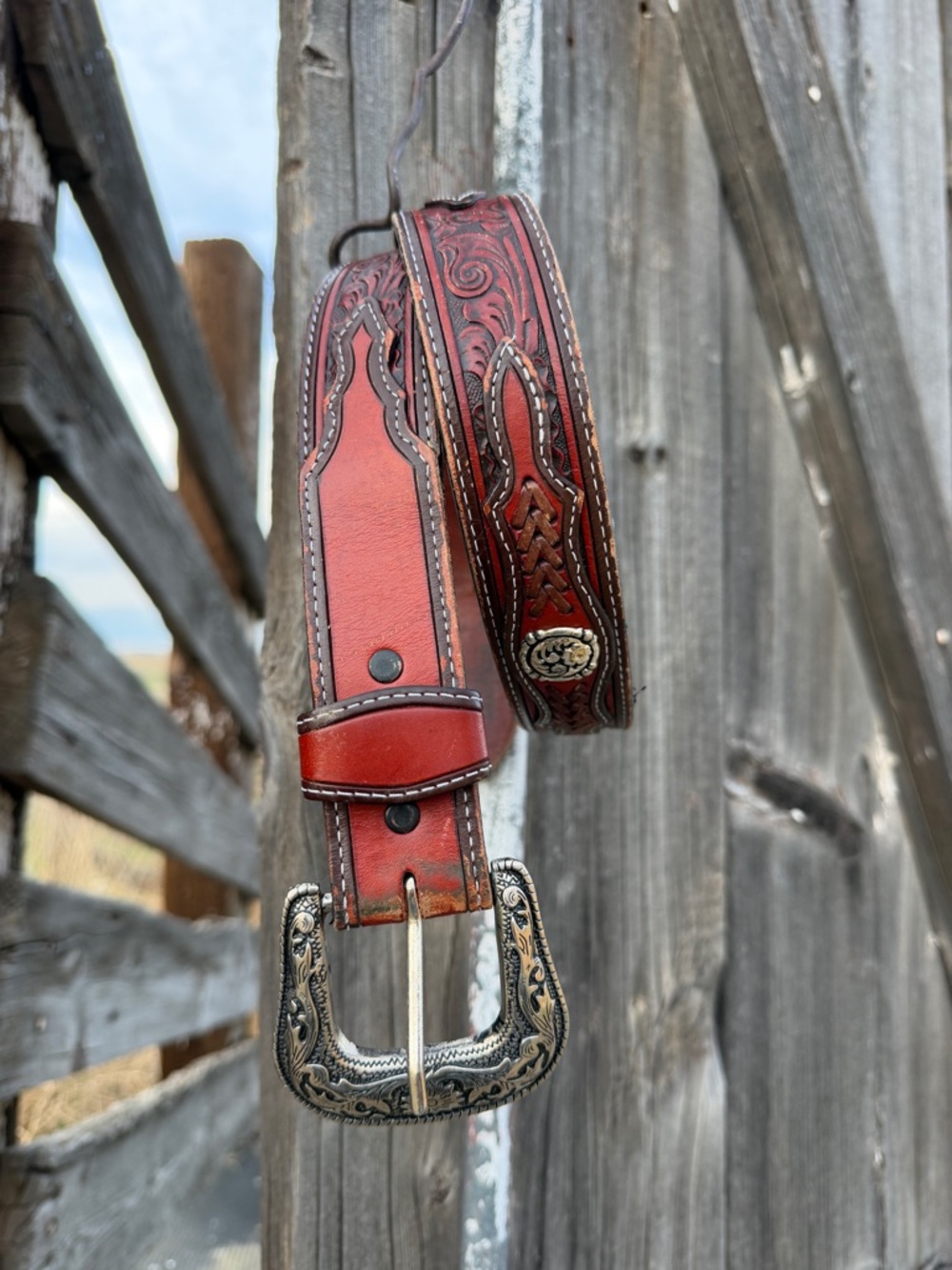 Grants Leather Western Belt